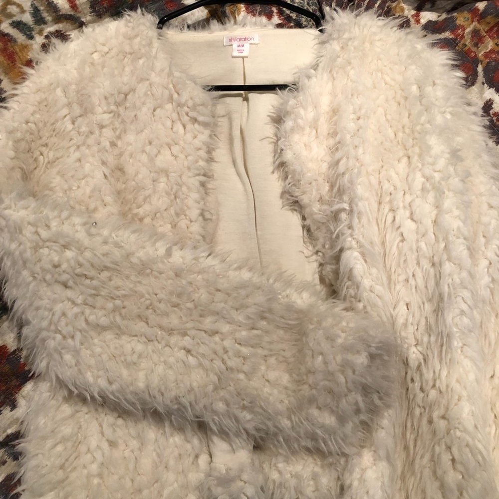 White Faux Fur/Shag Jacket
